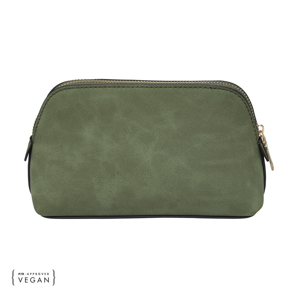 Coming Copenhagen Poppy vegan suède toilettas groen - Afbeelding 3