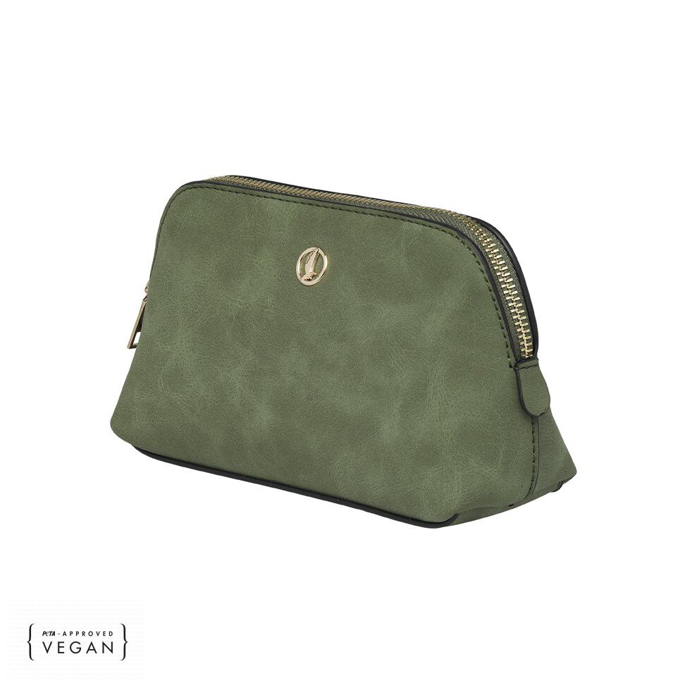 Coming Copenhagen Poppy vegan suède toilettas groen - Afbeelding 2