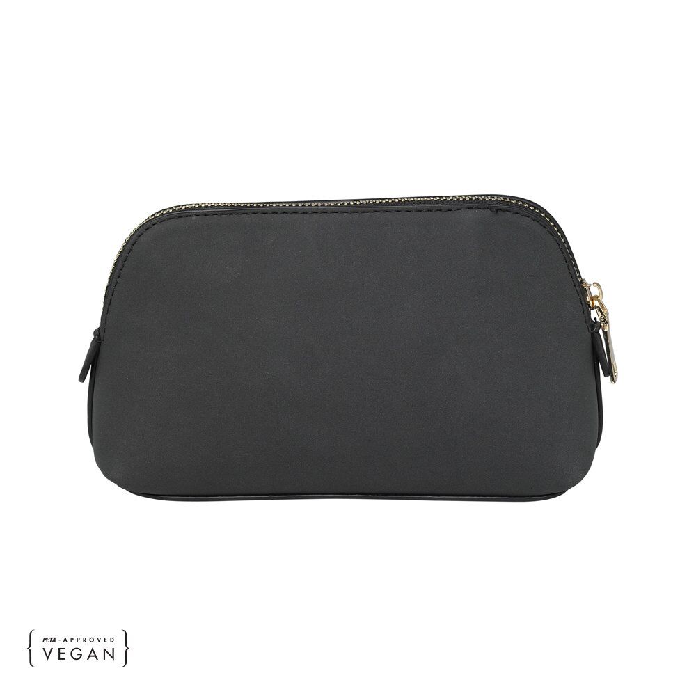 Coming Copenhagen Poppy vegan suède toilettas tinnen zwart - Afbeelding 3