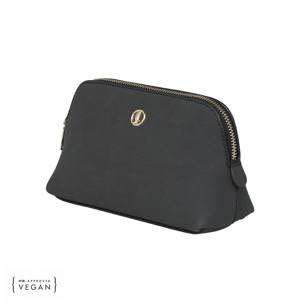 Coming Copenhagen Poppy vegan suède toilettas tinnen zwart - Afbeelding 2